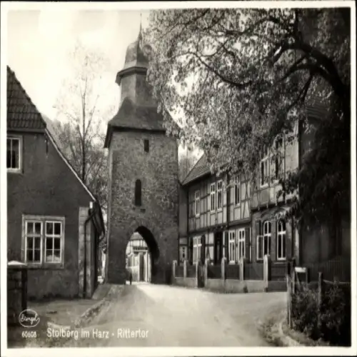 Ak Stolberg im Harz, Rittertor,  Gebäude, Straßenansicht, Landschaft