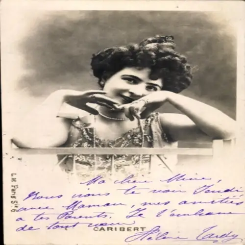 Ak Varieté Künstlerin Caribert, Portrait