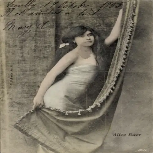 Ak Varieté Künstlerin Alice Baer, Portrait