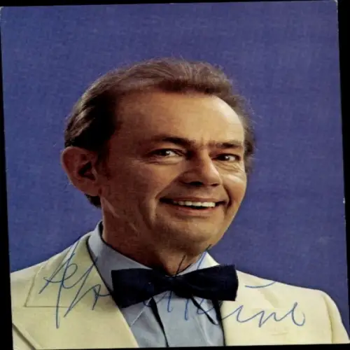 Autogrammkarte Sänger Alfred Hause, Portrait, Autogramm