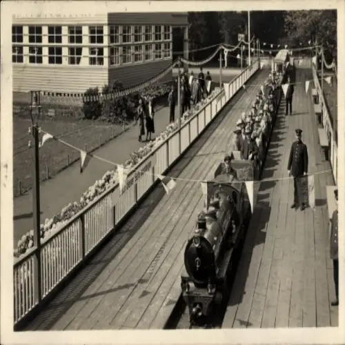 Ak Düsseldorf am Rhein, Große Ausstellung GeSoLei 1926, Liliputbahn, Bahnhof Haupttor