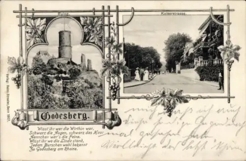 Ak Bad Godesberg Bonn am Rhein, Godesburg, Kaiserstraße