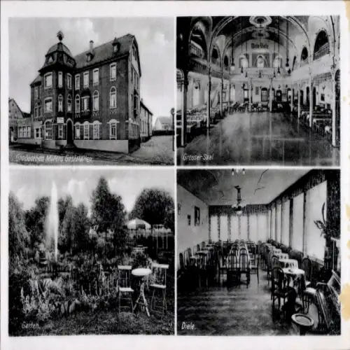 Ak Großbothen Grimma in Sachsen, Gaststätte, Grosser Saal, Diele, Garten
