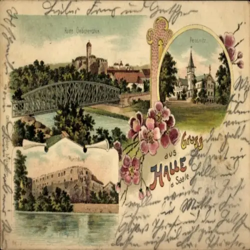 Ak Giebichenstein Halle an der Saale, Ruine Giebichenstein, Peissnitz, Moritzburg, Saale, farbenf