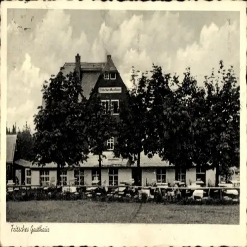 Ak Kurort Hartha Hintergersdorf Tharandt im Erzgebirge, Fritsches Gasthaus, Bäume, Balkon, r Stil