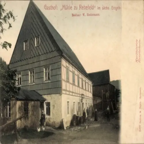 Ak Rehefeld Zaunhaus Altenberg im Erzgebirge, Gasthof Mühle zu  sächsisches Erzgebirge, Besitzer 