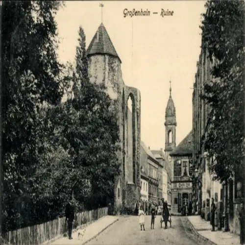 Ak Großenhain Sachsen, Stadtansicht, Ruine, alte Architektur