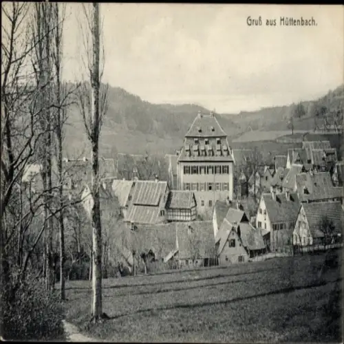 Ak Hüttenbach Simmelsdorf in Mittelfranken, Ansicht von   Architektur, ländliche Umgebung, Bäume