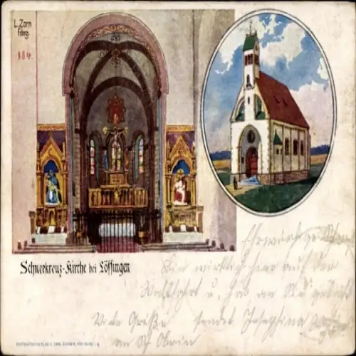 Ak Löffingen im Schwarzwald, Schneekreuz-Kirche, Wallfahrt, Josephine