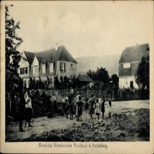 Ak Rohrbach Heidelberg am Neckar, Westliche Villenkolonie Rohrbach, mehrere Personen, Häuser