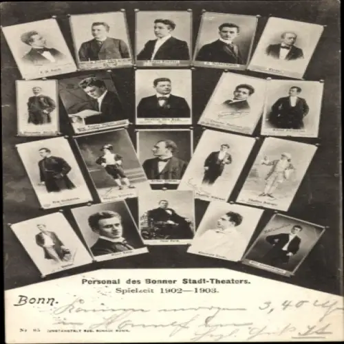 Ak Bonn am Rhein, Personal des Bonner Stadt-Theaters, Spielzeit 1902-1903, Porträts