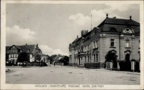 Ak Bad Arolsen in Hessen, Arolsen Marktplatz, Postamt, Hotel zur Post