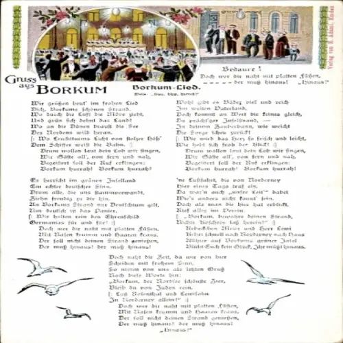 Lied Ak Nordseebad Borkum in Ostfriesland, Festsaal