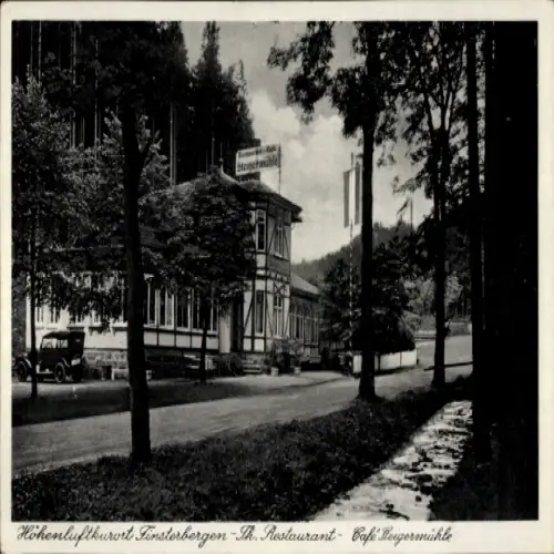 Ak Finsterbergen Friedrichroda im Thüringer Wald, Historische Mühle, Restaurant, Café, Ausflugsor