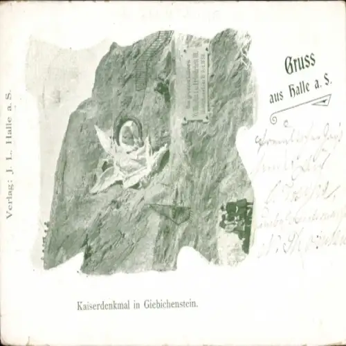 Ak Giebichenstein Halle an der Saale, Kaiserdenkmal, Giebichenstein, Verlag: J. L. Halle, Gruss a