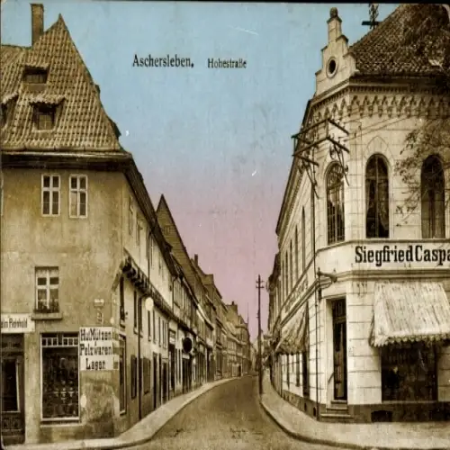 Ak Aschersleben im Salzlandkreis, Hohestraße, Siegfried Caspa, Reinhold, HuMutzeni, Pelzwaren, La