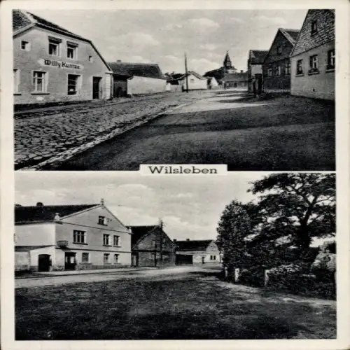 Ak Wilsleben Aschersleben im Salzlandkreis, Straßenszene, Häuser,   