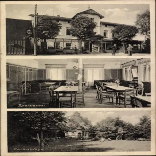 Ak Lössau Schleiz im Vogtland Thüringen, Erholungsheim, Speisesaal, Parkanlage