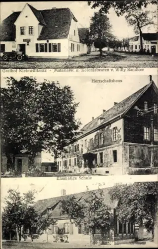 Ak Kleinwülknitz Köthen in Anhalt, Gasthof Kleinwülknitz, Kolonialwarenhandlung, Herrschaftshaus