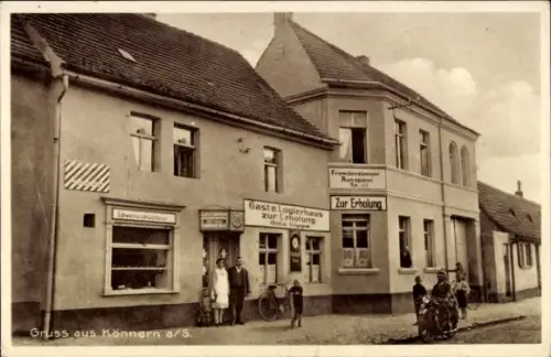 Ak Könnern im Salzlandkreis, Logierhaus zur Erholung, Gastwirtschaft, Fleischerei,  Inh. Otto Dippe