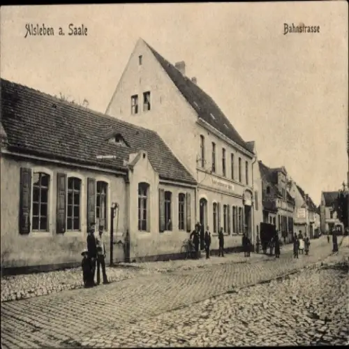 Ak Alsleben an der Saale, Bahnstraße, Gasthaus