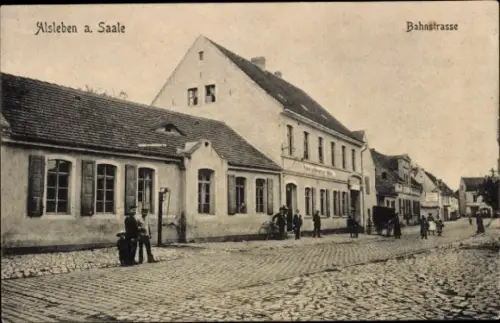 Ak Alsleben an der Saale, Bahnstraße, Gasthaus
