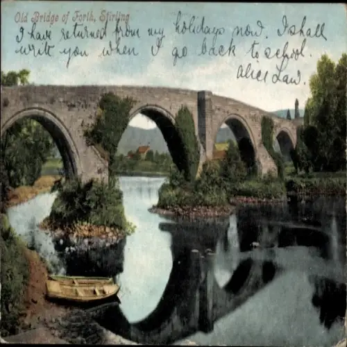 Ak Stirling Schottland, Old Bridge of Forth