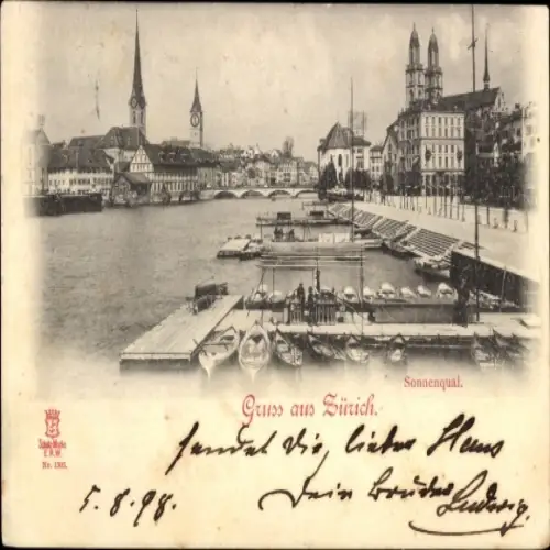 Ak Zürich Stadt Schweiz, Sonnenquai