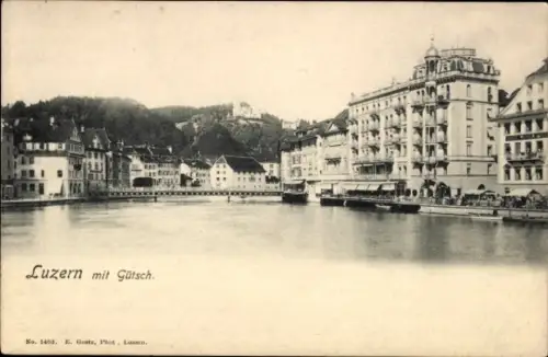 Ak Lucerne Luzern Stadt Schweiz, Stadtansicht,  Gütsch