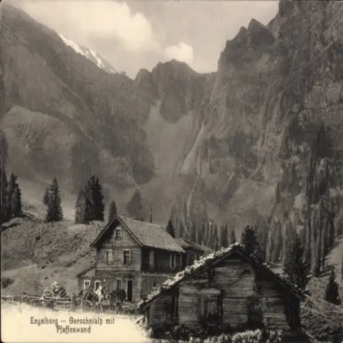 Ak Engelberg Kanton Obwalden Schweiz, Schöne Berglandschaft,  Gerschnialp, Pfaffenwand