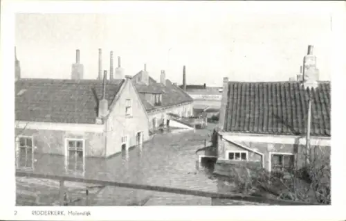 Ak Ridderkerk Zuid-Holland Nederland, Molendijk, Watersnood 1953