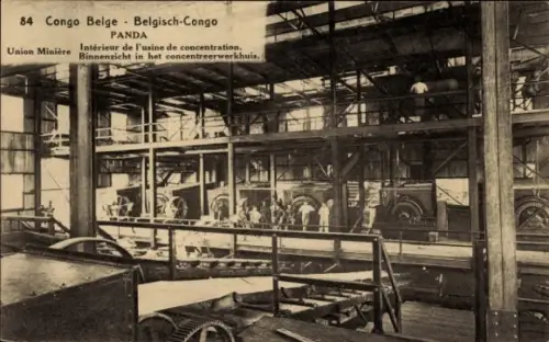 Ganzsachen Ak Panda DR Kongo Zaire, Union Minière, Konzentrationsgebrauch