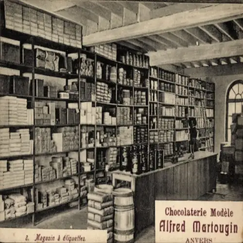 CPA Anvers Anvers Flandre, Chocolaterie Alfred Martougin, Magasin