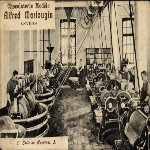 CPA Anvers Anvers Flandre, Chocolaterie Alfred Martougin, Salle de Machines