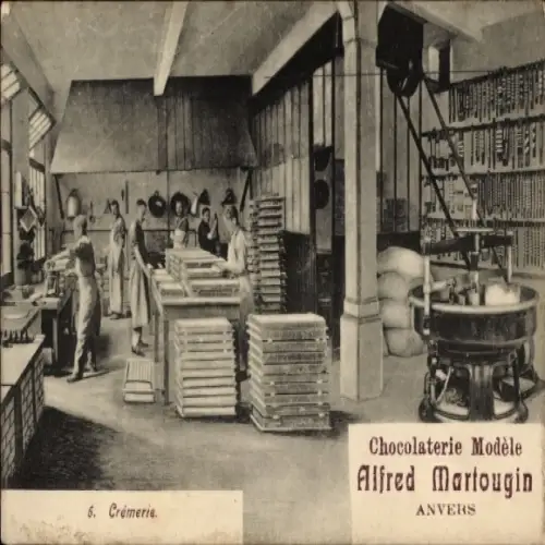 Ak Antwerpen Anvers Flandern, Chocolaterie Modele Alfred Martougin, Cremerie