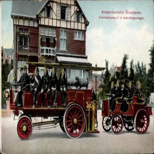Ak Amsterdam Nordholland Niederlande, Amsterdamsche Brandweer, Auto koolzuurspuit