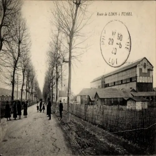 CPA Fumel Lot-et-Garonne, Route de Libos