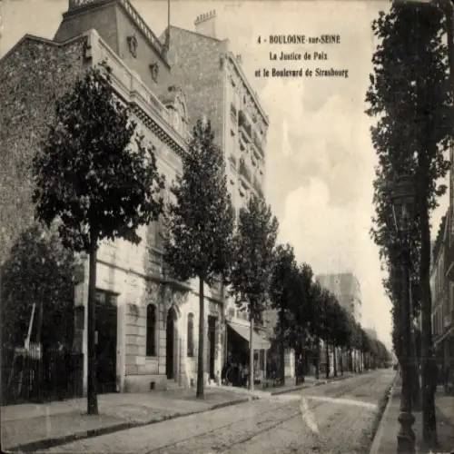 CPA Boulogne sur Seine Hauts de Seine, Justice de Paix et le Boulevard de Strasbourg