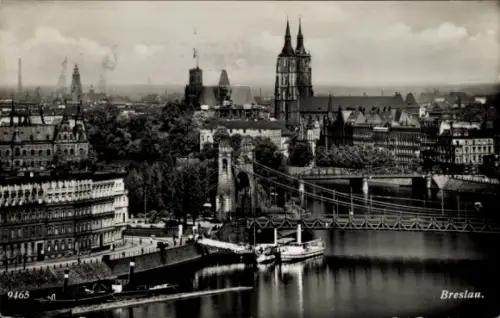 Ak Wrocław Breslau Schlesien, Stadtansicht