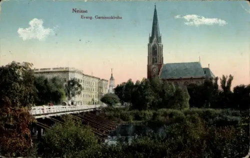 Ak Nysa Neisse Schlesien, Evangelische Garnisonkirche