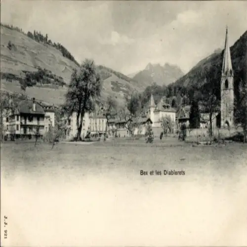Ak Bex et les Diablerets Kanton Waadt, Teilansicht, Kirche