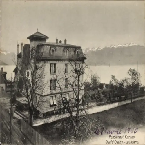 CPA Ouchy Lausanne Canton de Vaud, Pensionnat Cyrano, Quai d'Ouchy