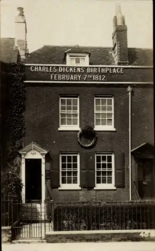 Ak Southsea Portsmouth South East England, Geburtshaus von Charles Dickens, 7. Februar 1812,  Arc