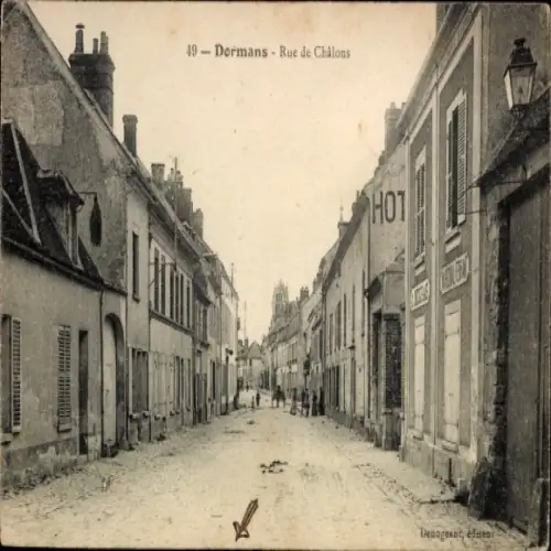Ak Dormans Marne, Rue de Chalons