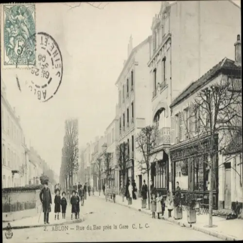 Ak Ablon Val de Marne, Rue du Bac pres la Gare