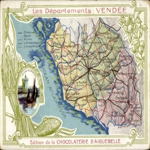 Landkarten Ak Vendée, Departements, Les Sables d'Olonne, Chocolaterie d'Aiguebelle