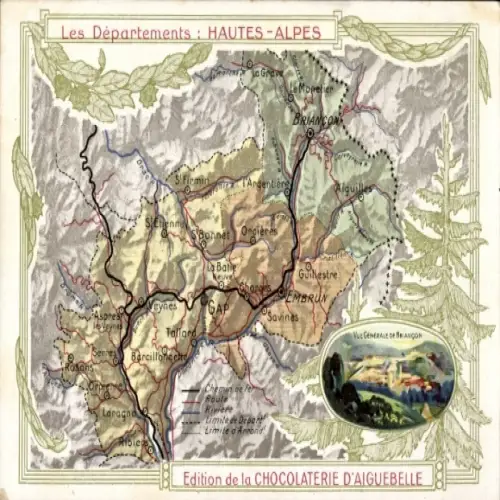 Ak Gap Hautes Alpes, Departements, Landschaftspanorama, Chocolaterie d'Aiguebelle