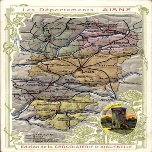 Ak Aisne, Laon, Reims, Quentin, Schloss, Chocolaterie d'Aiguebelle