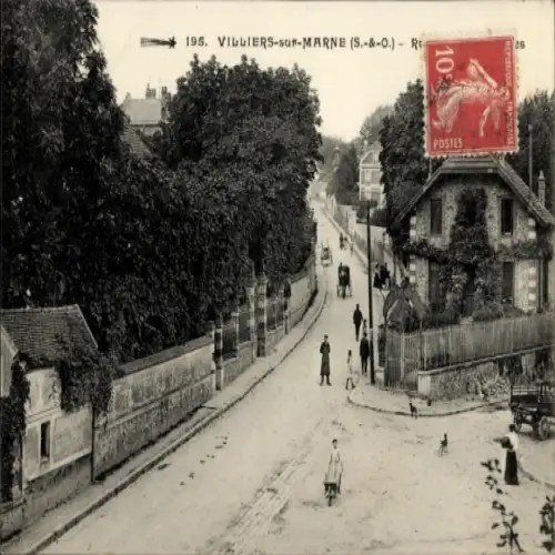 CPA Villiers sur Marne Val de Marne, Route, maison