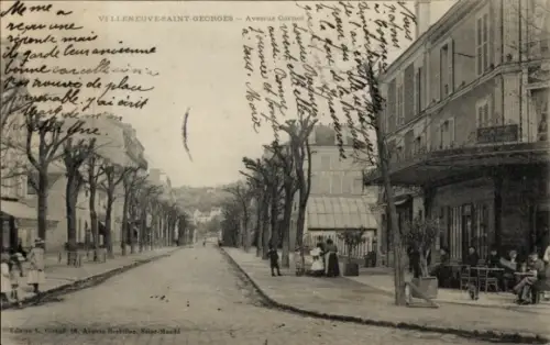 CPA Villeneuve Saint Georges Val de Marne, Avenue Carnot, Café de la Poste